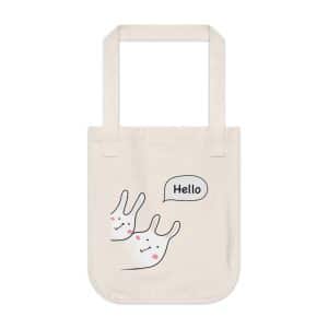 Organic Canvas Tote Bag - Hello